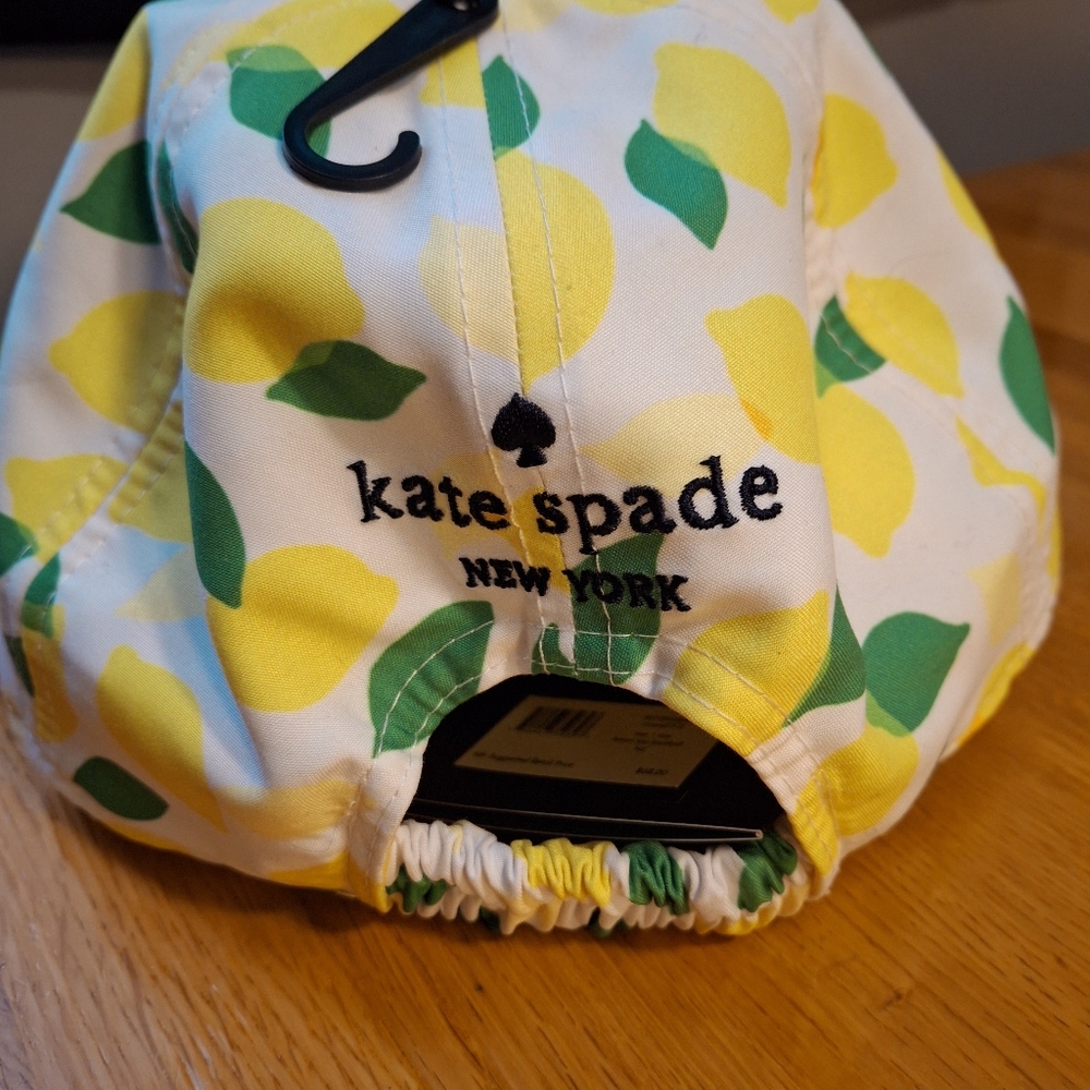Kate Spade Lemon Printed Slim Bifold Wallet, Cap/ Hat, And Bag Charm Keychain - Picture 6 of 16